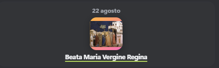 Il riquadro del santo del giorno, con il ritratto